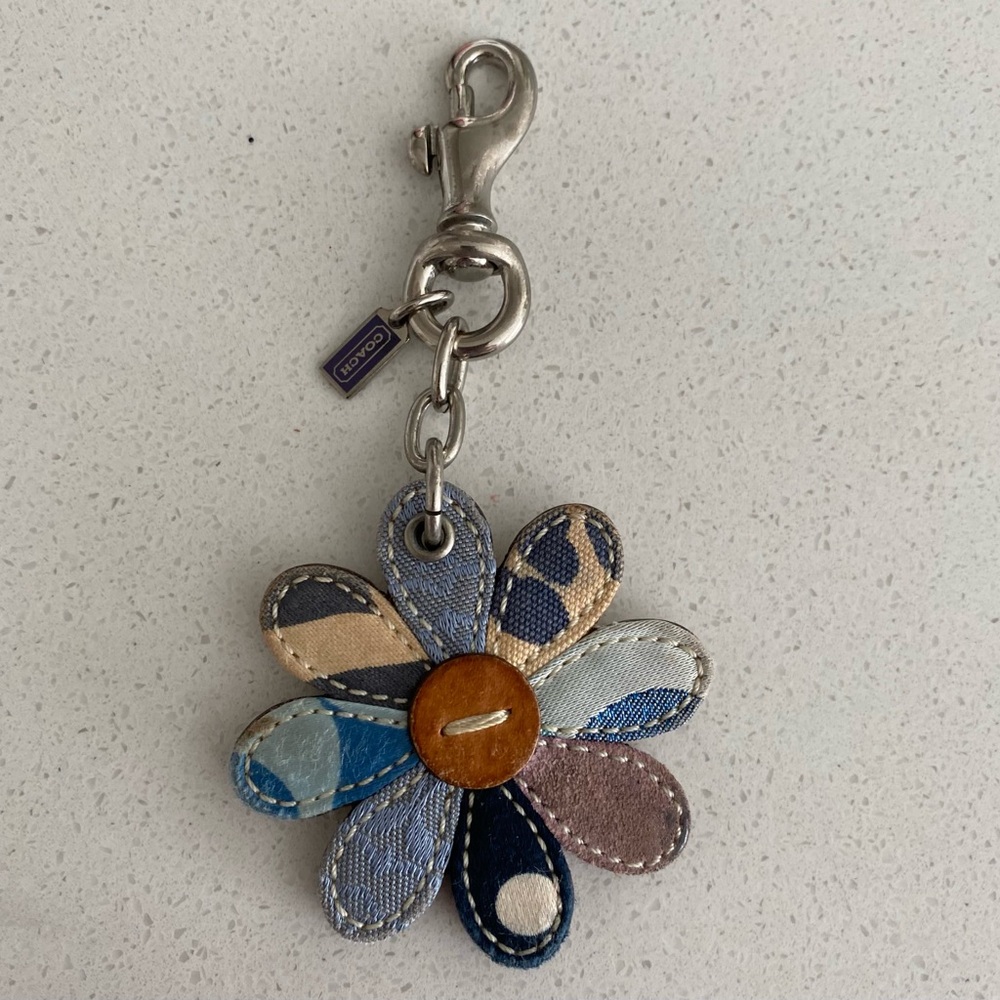 Coach Floral Keychain Charm - Multicolor